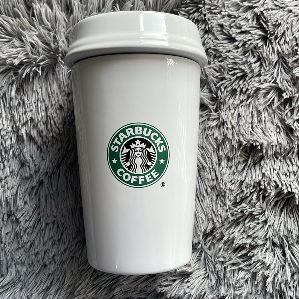Vintage 2000 Starbucks White Ceramic Container